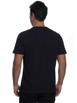 quiksilver, Camiseta Manga Curta Slim Fit Spacer Facer Quiksilver, TRUE BLAK / BALTIC BLUE (blk) QK CAMISETA ESP M/C SPACER FACER BR61142888