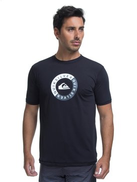 quiksilver, Camiseta Lycra Surf Tee Wave Quiksilver, BLACK (blk) QK CAMISETA SURF M/C WAVE SURF TEE BR61151049