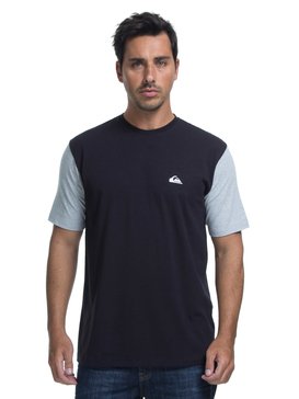 quiksilver, Camiseta Lycra Surf Tee Logo Quiksilver, BLACK* (blk) QK CAMISETA SURF M/C LOGO SURF TEE BR61151050