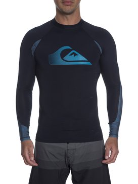 quiksilver, Lycra Masculina Manga Longa Estampa Frontal Quiksilver, BLACK (blk) QK RASHGUARD M/L PARADISE BR61211030