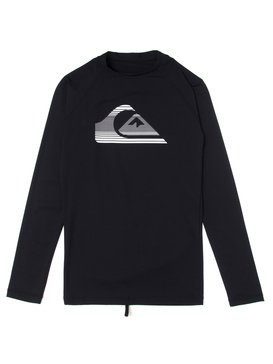 quiksilver, Camiseta Lycra Surf Tee Manga Longa Stripe Logo Quiksilver, BLACK* (blk) QK RASHGUARD M/L STRIPE LOGO LS BR61211036