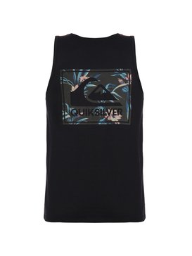 quiksilver, Camiseta Regata Regular Fit Flora Feels Quiksilver, TRUE BLAK / BALTIC BLUE (blk) QK REGATA FLORAL FEELS BR61231939