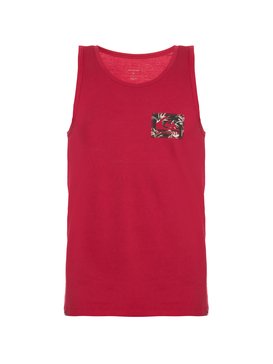 quiksilver, Camiseta Regata Regular Fit Flora Feels Quiksilver, ROUGE RED* (red) QK REGATA FLORAL FEELS BR61231939