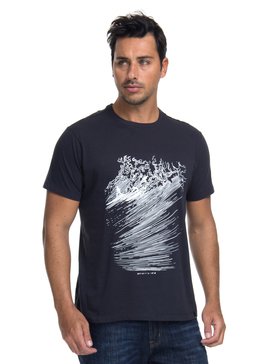 quiksilver, Camiseta Manga Curta Slim Fit North Trip Quiksilver, TRUE BLAK / BALTIC BLUE (blk) QK CAM SLIM FIT NORTH TRIP BR61241585
