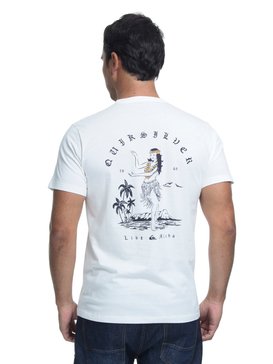quiksilver, Camiseta Manga Curta Slim Fit Curve Logo Quiksilver, SNOW WHITE* (snw) QK CAM SLIM FIT CURVE LOGO BR61241593