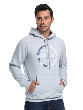 quiksilver, QK MOLETOM CANGURU HOOD SCREEN, GREY HEATHER* (gre) QK MOLETOM CANGURU HOOD SCREEN BR65501771
