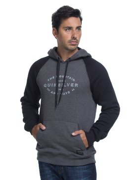 quiksilver, Moletom Canguru Fechado Raglan c/ Capuz Stadium Color Block Quiksilver, TRUE BLAK / BALTIC BLUE (blk) QK MOLETOM CANGURU STADIUM COLOR BLOCK BR65501792