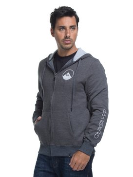 quiksilver, QK MOLETOM CANGURU LETTERING GLOWS, TRUE BLAK / BALTIC BLUE (blk) QK MOLETOM CANGURU LETTERING GLOWS BR65501798