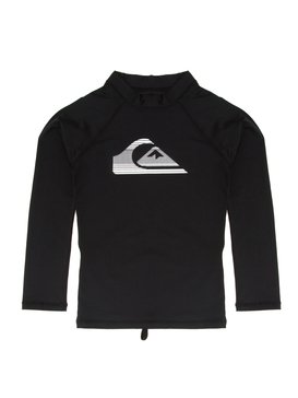 quiksilver, QK CAMISETA SURF JUV STRIPE LOGO LS, BLACK* (blk) QK CAMISETA SURF JUV STRIPE LOGO LS BR66601014