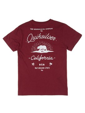 quiksilver, Camiseta Juvenil Estampa Frente e Costas Quiksilver, GRANATE* (16) QK CAM BAS M/C JUV BEAR STATE BR68112033