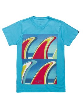 quiksilver, Camiseta Manga Curta Juvenil Fin Fanatic Quiksilver, BABY BLUE* (bbb) QK CAM BAS M/C JUV FIN FANATIC BR68112078