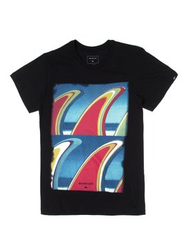 quiksilver, Camiseta Manga Curta Juvenil Fin Fanatic Quiksilver, TRUE BLAK / BALTIC BLUE (blk) QK CAM BAS M/C JUV FIN FANATIC BR68112078