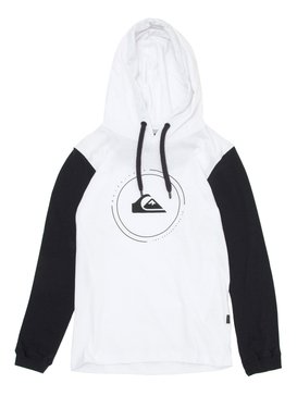 quiksilver, Camiseta Manga Longa c/ Capuz Juvenil Big Logo Quiksilver, SNOW WHITE* (snw) QK CAM ESP M/L BIG LOGO JUV BR68201072