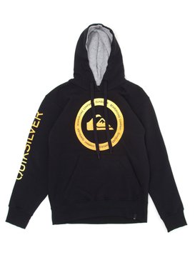 quiksilver, Moletom Canguru Fechado c/ Capuz Juvenil Kahu Quiksilver, TRUE BLAK / BALTIC BLUE (blk) QK MOLETOM CANGURU KAHU JUV BR72501173