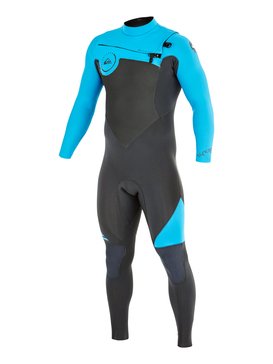 quiksilver, Wetsuit Long John 3/2mm Syncro Series Vedado c/ Zíper Frontal Quiksilver, BLACK/BLACK/BLUE (xkkb) QK LONG SYNCRO 3/2 CHEST ZIP GBS IMP BR79020096