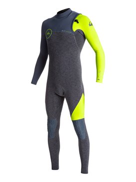 quiksilver, Wetsuit Long John 3/2mm Highline Series Vedado s/ Zíper Quiksilver, HEATHER SLATE/SLATE/SAFETY YELLOW (xkbg) QK LONG 3/2 HIGHLI. SERIES ZIPL. GBS IMP BR79020121