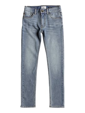 quiksilver, Distorsion Sunny Blue - Pantalon coupe slim pour Garçon 8-16 ans, SUNNY BLUE (bylw) Distorsion Sunny Blue - Slim Fit Trousers for Boys 8-16 EQBDP03140