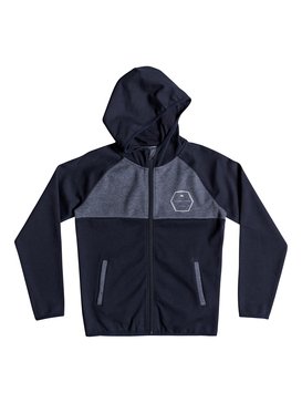 quiksilver, Izu Sula - Sweat à capuche zippé en matière contrecollée, NAVY BLAZER HEATHER (byjh) Izu Sula - Bonded Zip-Up Hoodie EQBFT03452