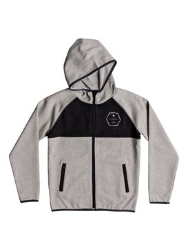 quiksilver, Izu Sula - Felpa tecnica bonded con cappuccio e zip, LIGHT GREY HEATHER (sjsh) Izu Sula - Bonded Zip-Up Hoodie EQBFT03452