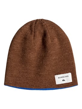 quiksilver, Reversible - Bonnet réversible pour Garçon 8-16 ans, BEAR / TURKISH SEA (xccb) Reversible - Reversible Beanie for Boys 8-16 EQBHA03021