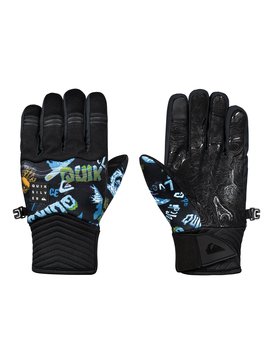 quiksilver, Method - Gants de ski/snowboard pour Garçon 8-16 ans, DAPHNE BLUE_A DAY AT THE MOUNT (bqc5) Method - Ski/Snowboard Gloves for Boys 8-16 EQBHN03022