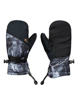 quiksilver, Mission - Moufles de ski/snowboard pour Garçon 8-16 ans, BLACK_TANNENBAUM (kvj8) Mission - Ski/Snowboard Mittens for Boys 8-16 EQBHN03024