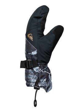 quiksilver, Mission - Moufles de ski/snowboard pour Garçon 8-16 ans, BLACK_TANNENBAUM (kvj8) Mission - Ski/Snowboard Mittens for Boys 8-16 EQBHN03024