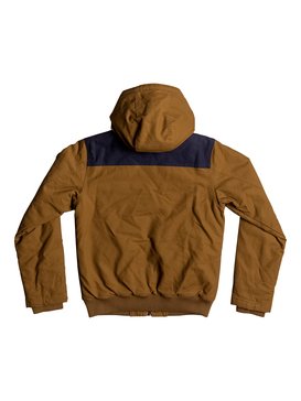 quiksilver, Brooks Island DWR - Water-Repellent Hooded Bomber Jacket, RUBBER (cpp0) Brooks Island DWR - Water-Repellent Hooded Bomber Jacket EQBJK03125
