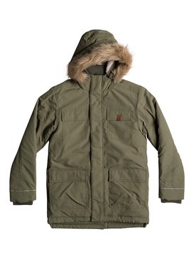 quiksilver, Seasonal Rain - Water-Repellent Parka Jacket, FOUR LEAF CLOVER (gph0) Seasonal Rain - Water-Repellent Parka Jacket EQBJK03131