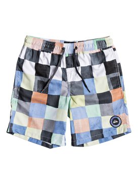 quiksilver, Resin Check 15" - Swim Shorts for Boys 8-16, WHITE (wbb6) Resin Check 15" - Swim Shorts for Boys 8-16 EQBJV03139