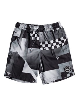quiksilver, Checker 15" - Swim Shorts for Boys 8-16, BLACK (kvj6) Checker 15" - Swim Shorts for Boys 8-16 EQBJV03142
