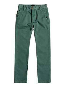 quiksilver, Krandy - Pantalon chino pour Garçon 8-16 ans, MALLARD GREEN (gqn0) Krandy - Chinos for Boys 8-16 EQBNP03062