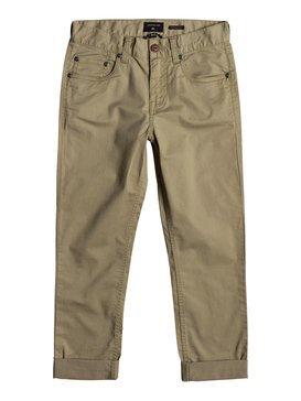 quiksilver, Midnight Ankle - Pantalon coupe droite pour Garçon 8-16 ans, ELMWOOD (tmp0) Midnight Ankle - Straight Fit Trousers for Boys 8-16 EQBNP03063