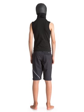 quiksilver, 2mm Syncro Plus - Chaquetilla Sin Mangas De Surf Con Capucha para Chicos 8-16, BLACK (kvj0) 2mm Syncro Plus - Hooded Surf Vest for Boys 8-16 EQBW003001