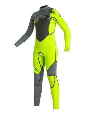 quiksilver, Syncro 3/2mm - Full Wetsuit met Borstrits, SAFTEY YELLOW (ggp0) Syncro 3/2mm - Chest Zip Full Wetsuit EQBW103008