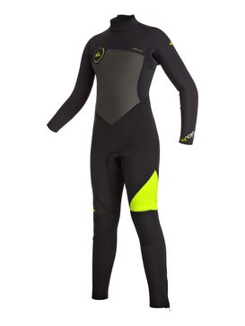 quiksilver, Syncro 3/2mm - Muta integrale con zip sulla schiena, BLACK (kvj0) Syncro 3/2mm - Back Zip Full Wetsuit EQBW103013