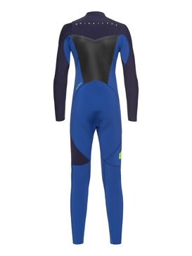 quiksilver, 4/3mm Syncro Series - GBS Neoprenanzug mit Chest Zip für Jungen 8-16, NITE BLUE/BLUE RIBBON (xbbb) 4/3mm Syncro Series - Chest Zip GBS Wetsuit for Boys 8-16 EQBW103021