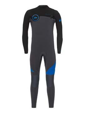 quiksilver, 4/3mm Syncro Series - GBS Neoprenanzug mit Chest Zip, GRAPHITE/BLACK/DEEP CYANINE (xbkb) 4/3mm Syncro Series - Chest Zip GBS Wetsuit EQBW103021