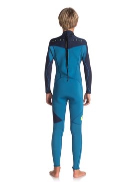 quiksilver, 3/2mm Syncro Series - Traje de Surf con Cremallera en la Espalda, MARINA/ BLUE NIGHTS/ SAFETY YE (xbbg) 3/2mm Syncro Series - Back Zip Wetsuit EQBW103022