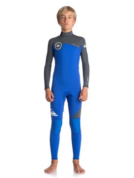 quiksilver, 3/2mm Syncro Series - Traje de Surf con Cremallera en la Espalda, HV ROYAL/ GUN METAL/ WHITE (xpkw) 3/2mm Syncro Series - Back Zip Wetsuit EQBW103022