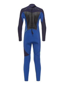 quiksilver, 3/2mm Syncro Series - Traje de surf GBS con cremallera trasera para Chicos 8-16, NITE BLUE/BLUE RIBBON (xbbb) 3/2mm Syncro Series - Back Zip GBS Wetsuit for Boys 8-16 EQBW103023