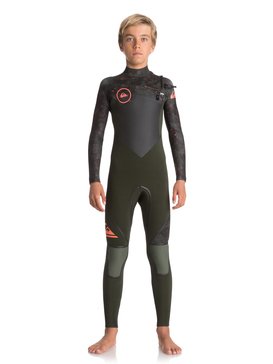 quiksilver, 3/2mm Syncro Plus - Wetsuit met een borstrits, DARK IVY/ CAMO/ SHRIMP PINK (xgcn) 3/2mm Syncro Plus - Chest Zip Wetsuit EQBW103026