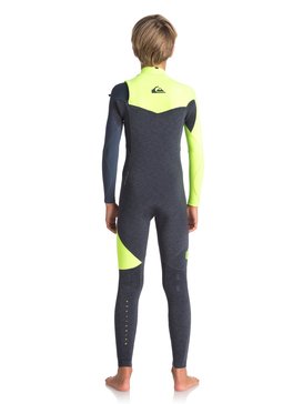 quiksilver, 3/2mm Highline Series - Reißverschlussloser Neoprenanzug, HEATHER SLATE/ SAFETY YELLOW/ (xkgb) 3/2mm Highline Series - Zipperless Wetsuit EQBW103034