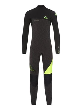 quiksilver, 3/2mm Highline Series - Zipperless Wetsuit, BLACK HEATHER/SAFETY YELLOW (xccy) 3/2mm Highline Series - Zipperless Wetsuit EQBW103036
