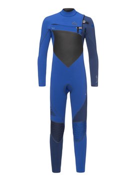 quiksilver, 4/3mm Highline Plus - Traje de surf con cremallera en el pecho para Chicos 8-16, NITE BLUE/NAVY (xnbb) 4/3mm Highline Plus - Chest Zip Wetsuit for Boys 8-16 EQBW103037