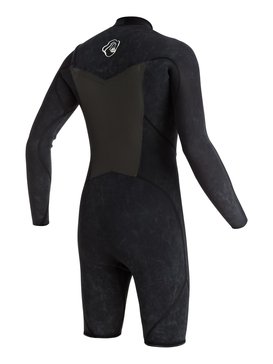 quiksilver, High Dye 2/2mm - Springsuit met Lang Mouw en Borstrits, BLACK (kvj0) High Dye 2/2mm - Chest Zip Long Sleeve Springsuit EQBW403000