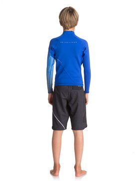quiksilver, 1mm Syncro Series - Top de manga larga de neopreno para surf para Chicos 8-16, HV ROYAL/ GUN METAL/ WHITE (xpkw) 1mm Syncro Series - Long Sleeve Neoprene Surf Top for Boys 8-16 EQBW803003