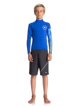 quiksilver, 1mm Syncro Series - Long Sleeve Neoprene Surf Top, HV ROYAL/ GUN METAL/ WHITE (xpkw) 1mm Syncro Series - Long Sleeve Neoprene Surf Top EQBW803003