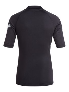 quiksilver, All Time - Licra de Manga Corta con Protección Solar UPF 50 para Chicos 8-16, BLACK (kvd0) All Time - Short Sleeve UPF 50 Rash Vest for Boys 8-16 EQBWR03006