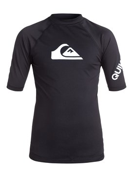 quiksilver, All Time - Licra de Manga Corta con Protección Solar UPF 50 para Chicos 8-16, BLACK (kvd0) All Time - Short Sleeve UPF 50 Rash Vest for Boys 8-16 EQBWR03006
